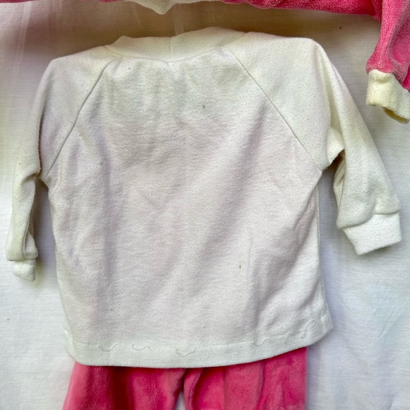 Vintage Hand Made Pink Velour Tracksuit and Long Sleeve size 18 mos Pink Balloon - Picture 6 of 8